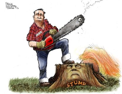 Political Cartoon U.S. Trump Cruz