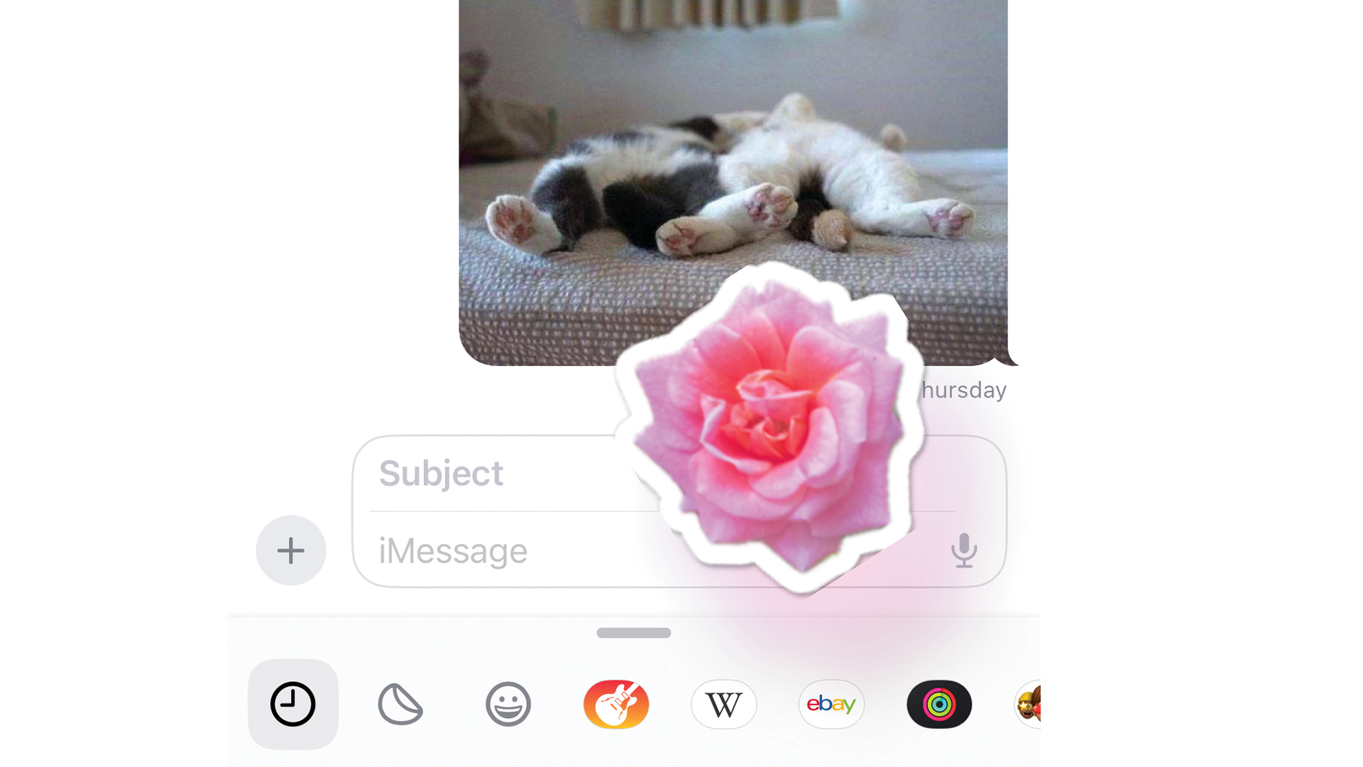 Stickers feature in iMessage