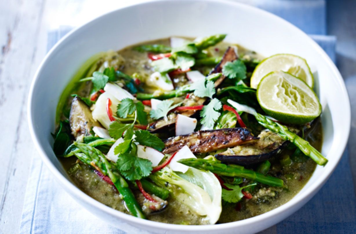 Thai green prawn curry with broccoli