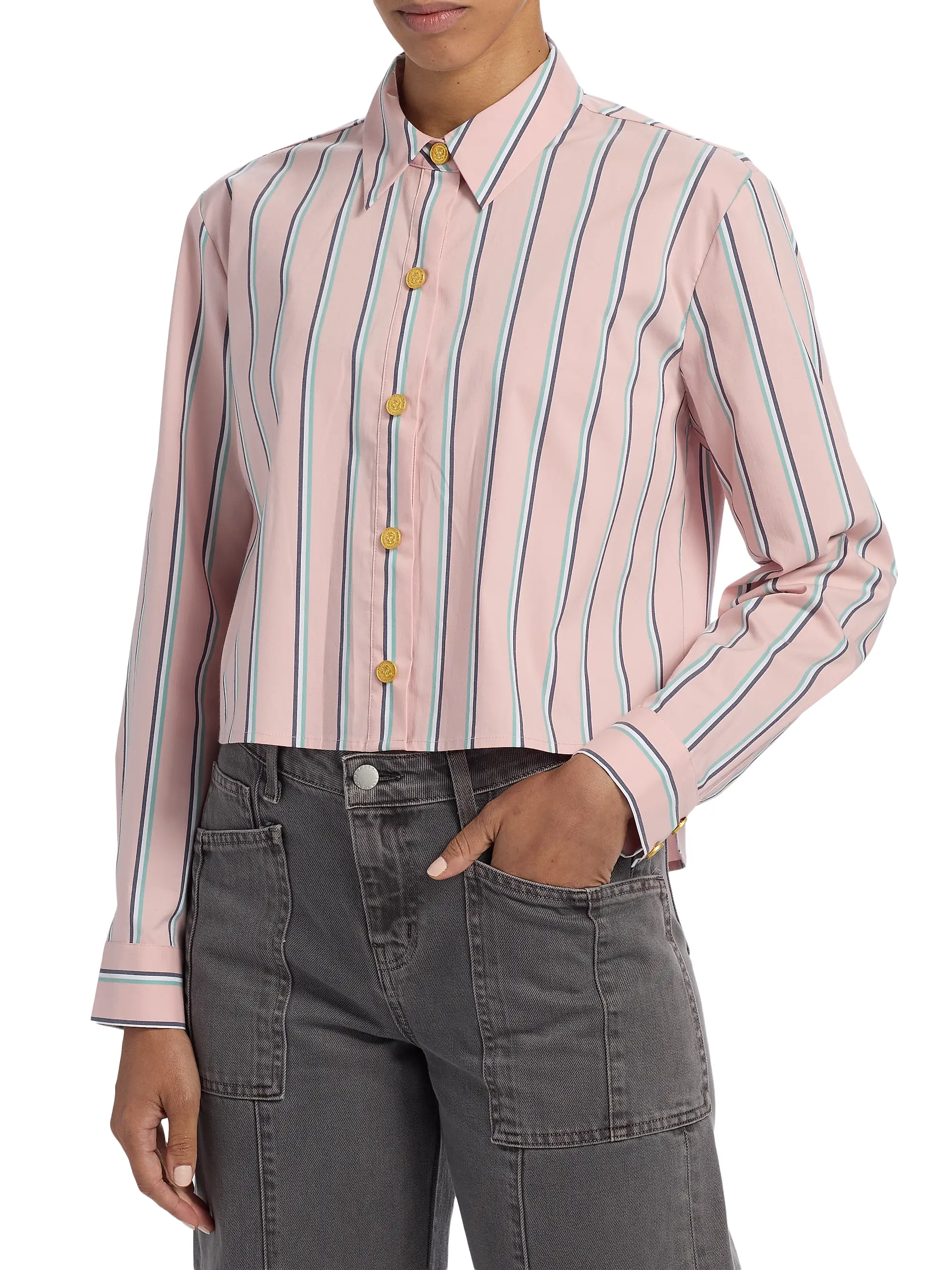 Cosette Crop High-Low Shirt