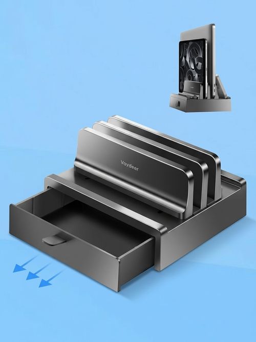 Vertical Laptop Stand With Drawer