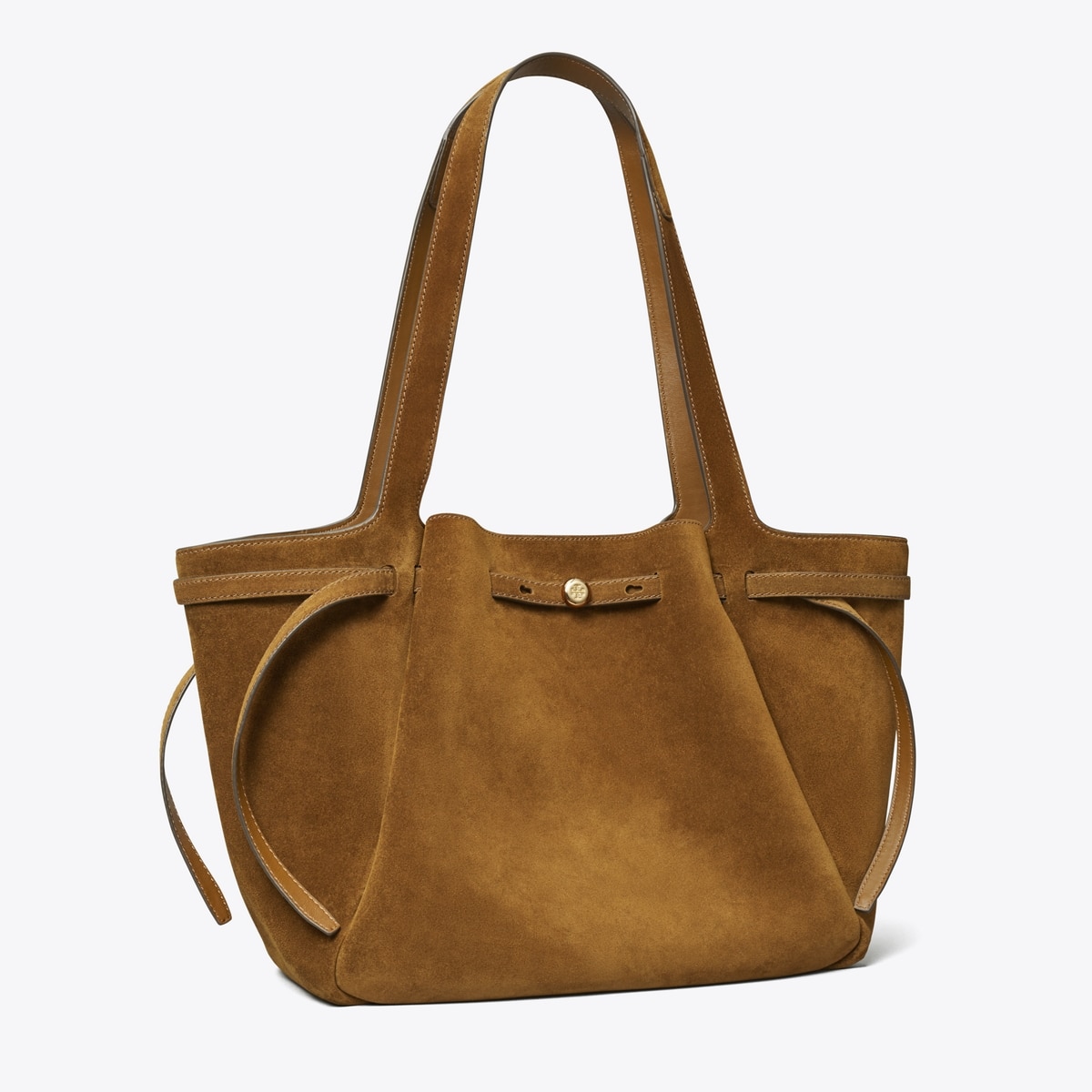 Romy Suede Tote in Brown, Size Os