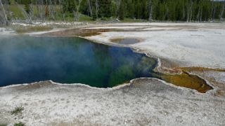 Abyss Pool is one of the deepest hot springs in Yellowstone National Park.