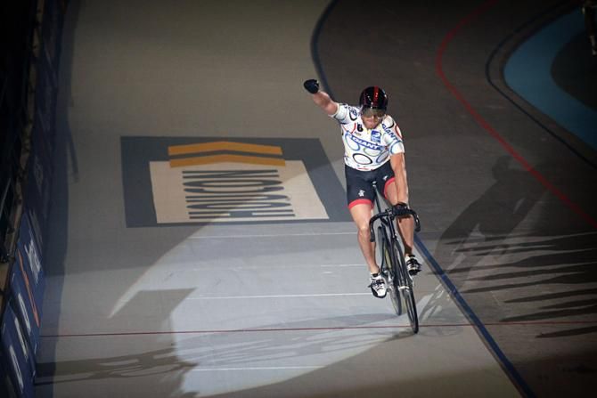 Chris Hoy in the Sprint Masters competition in Rotterdam