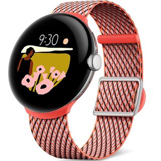 Google Pixel Watch Woven Band in Coral
