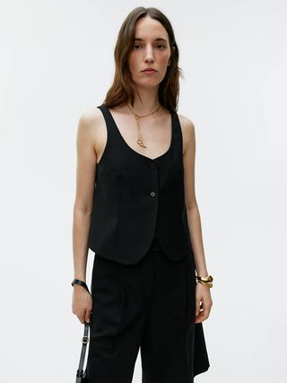 Wool-Blend Vest - Black - Arket Gb