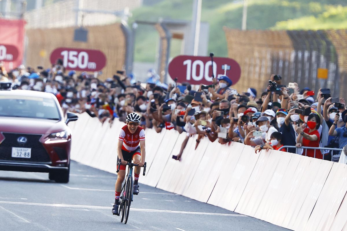 Tokyo 2020 Olympic Games Olimpiadi Tokyo 2020 Womens Road Race Musashinonomori Park Fuji Internetional Speedway 137 km 25072021 Anna Kiesenhofer Austria photo Luca BettiniBettiniPhoto2021