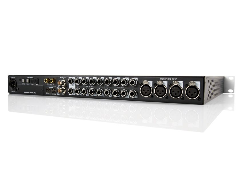 The Universal Audio Apollo features FireWire 800 and optional Thunderbolt (both dual ports).