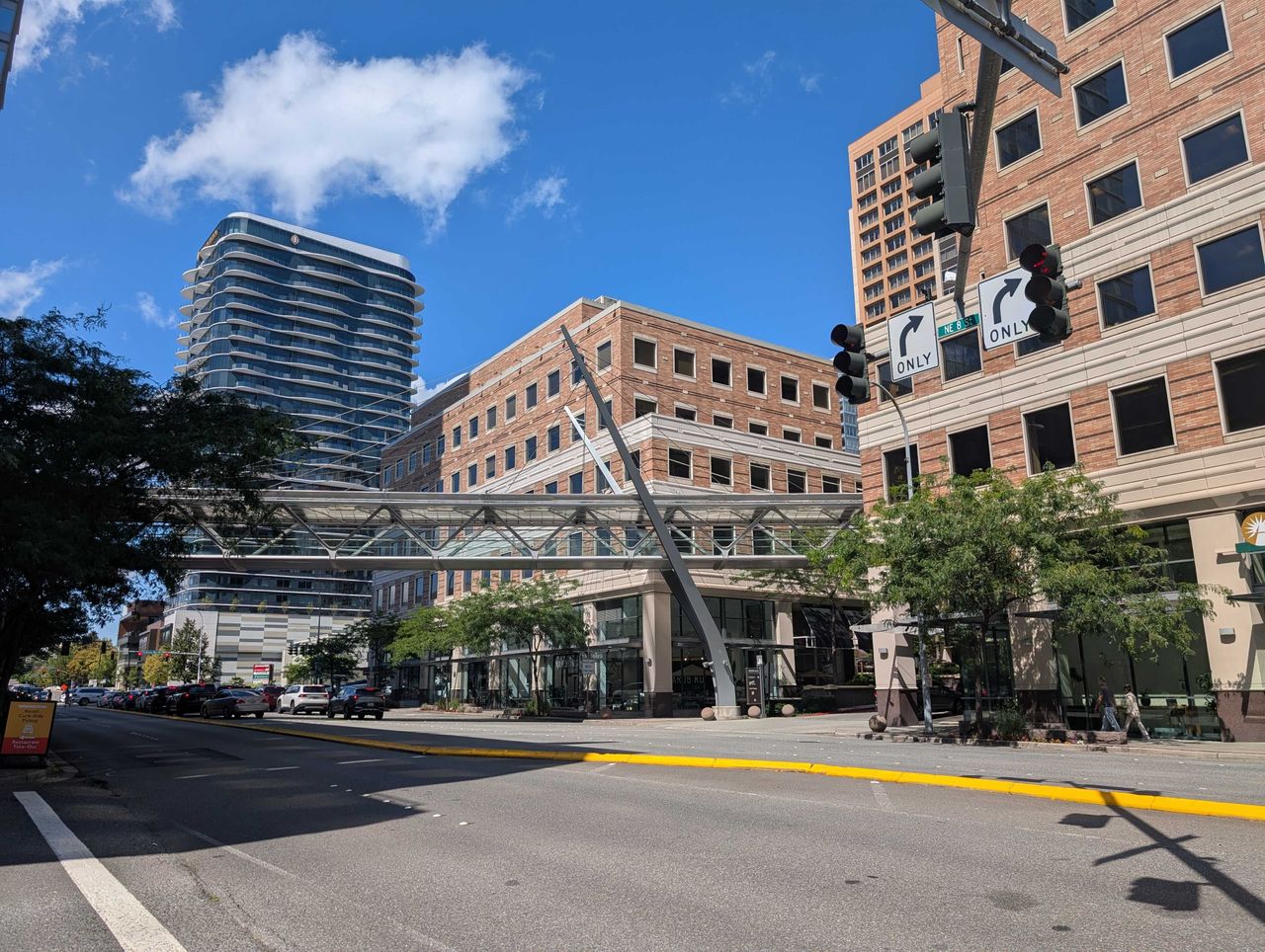 Buildings and a bridge
