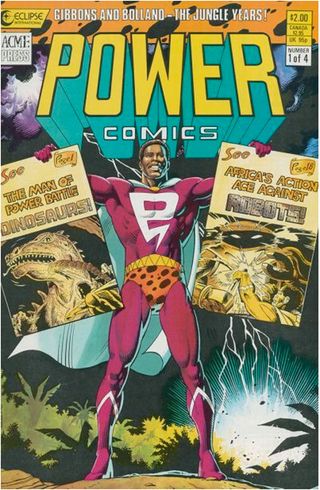 Gibbons illustrated the flying superhero for Powerman, published in Nigeria in the early '70s and later re-printed as Powerbolt in the US
