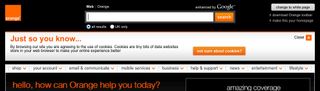 Friendly and implied: Orange gently inform users about their use of cookies