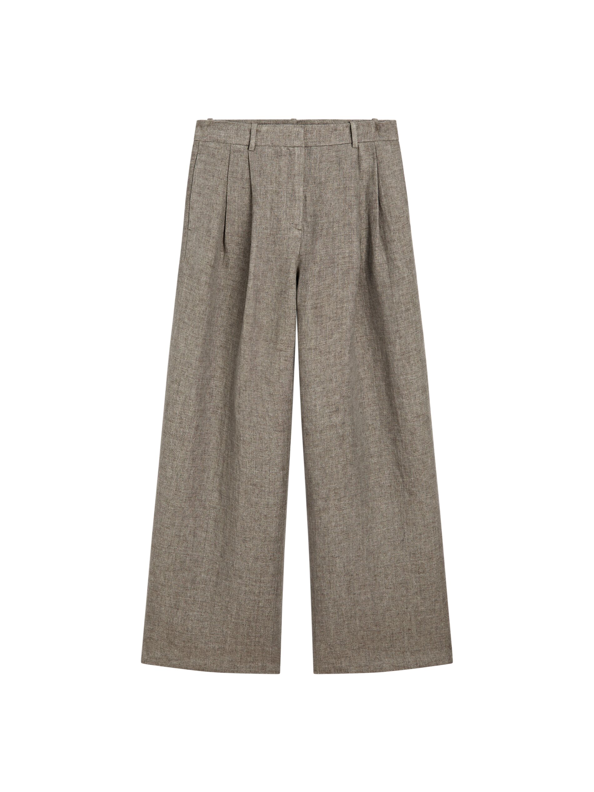 100% Linen Trousers With Double Darts