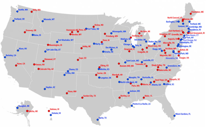 The most liberal and conservative towns in each state