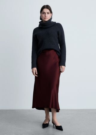 Midi Satin Skirt - Women | Mango United Kingdom