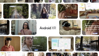 A variety of Android XR headsets and glasses users in a collage