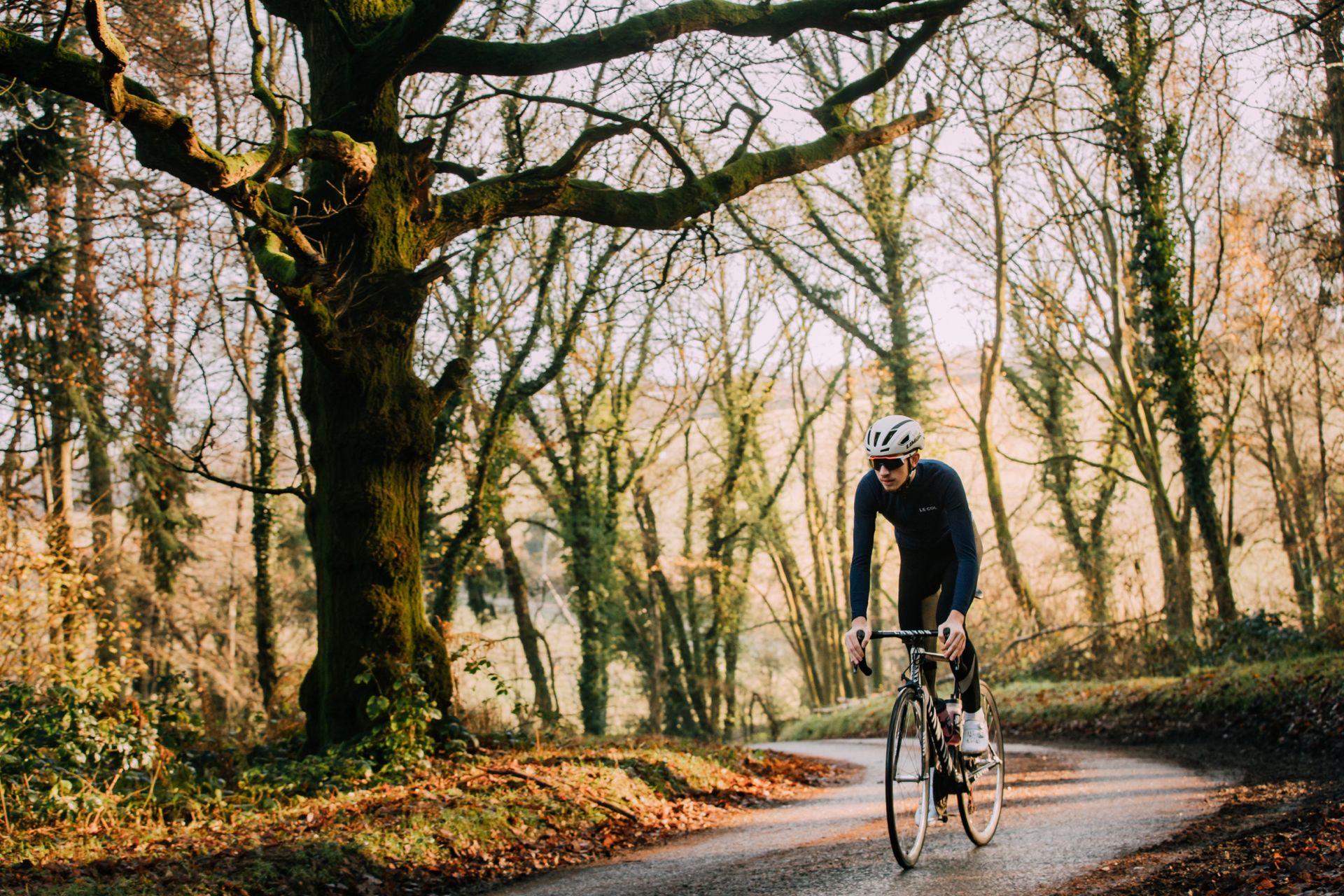 Cyclist riding at Zone 2 on an outdoor bike ride