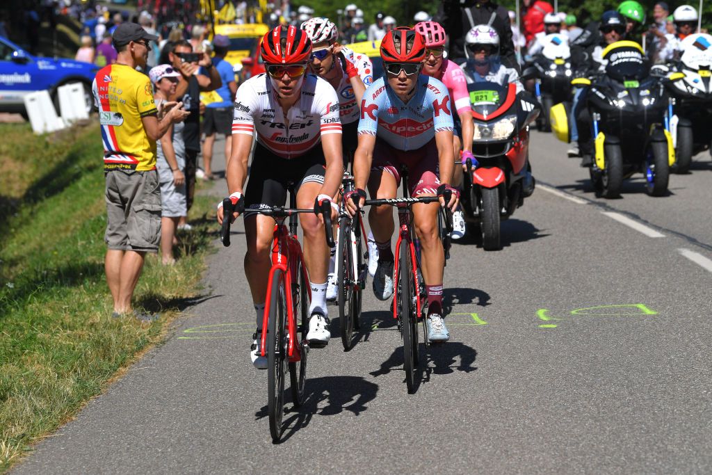 Toms Skujins (Trek-Segafredo) in the breakaway