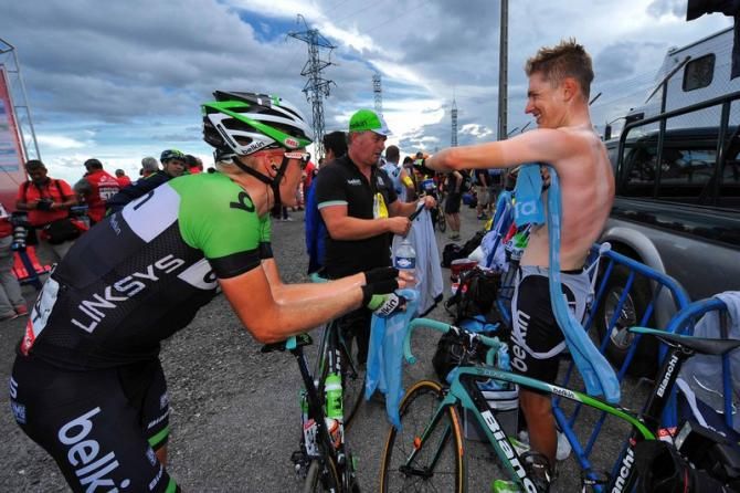 Wilco Kelderman and Robert Gesink (Belkin)