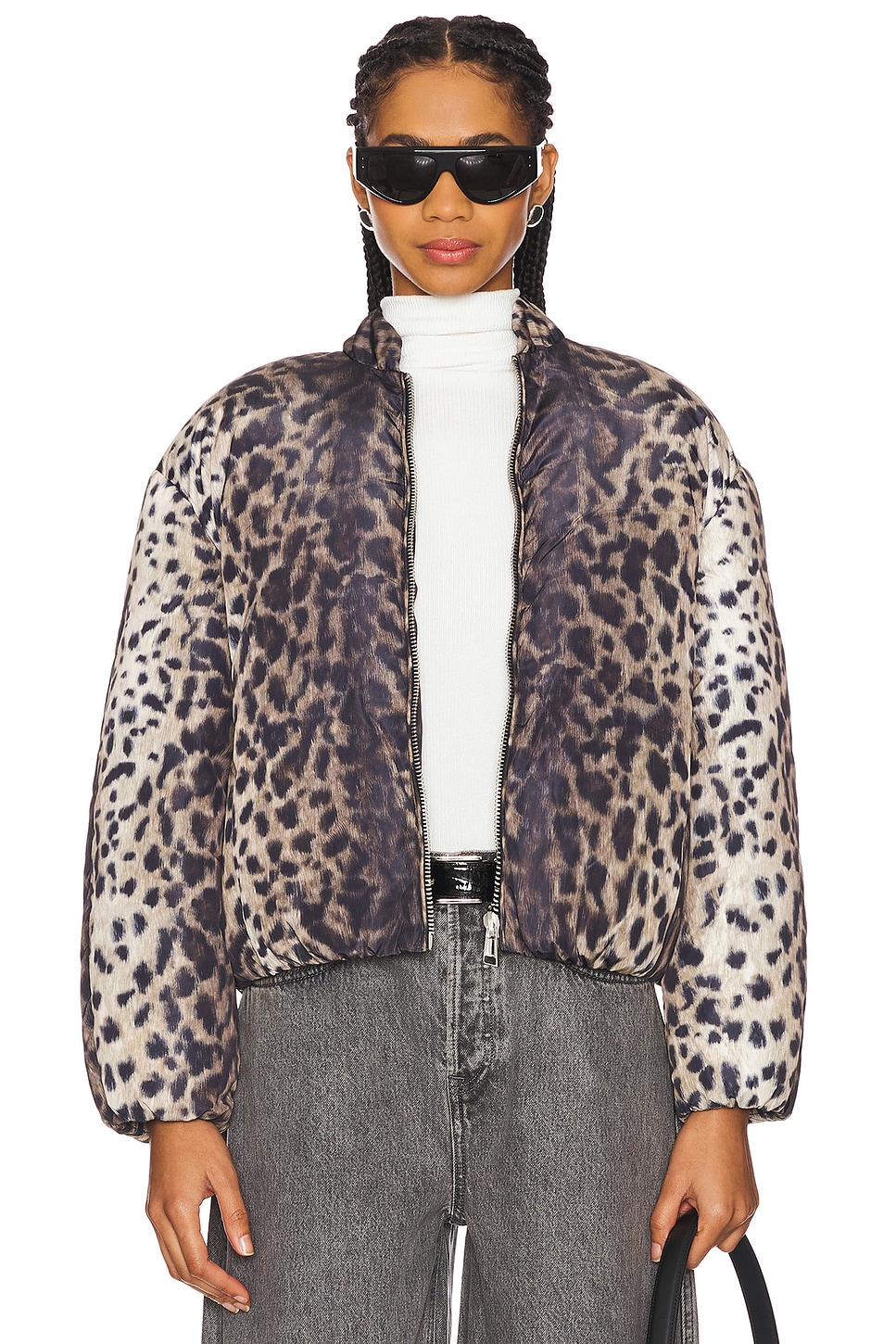 Leni Leopard Padded Bomber