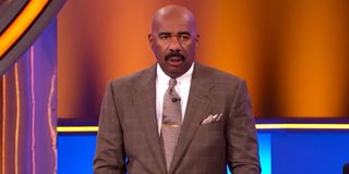 Steve Harvey looking confused on Family Feud