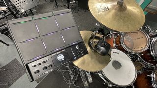 Roland SPD-SX Pro combined with an acoustic drum kit