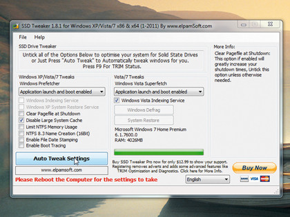 SSD tweaker