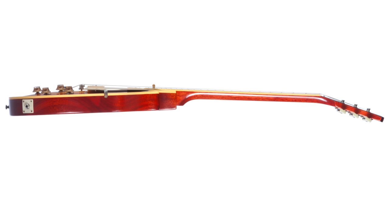 That's a slap of mahogany with a two-piece maple top and specially formulated finish