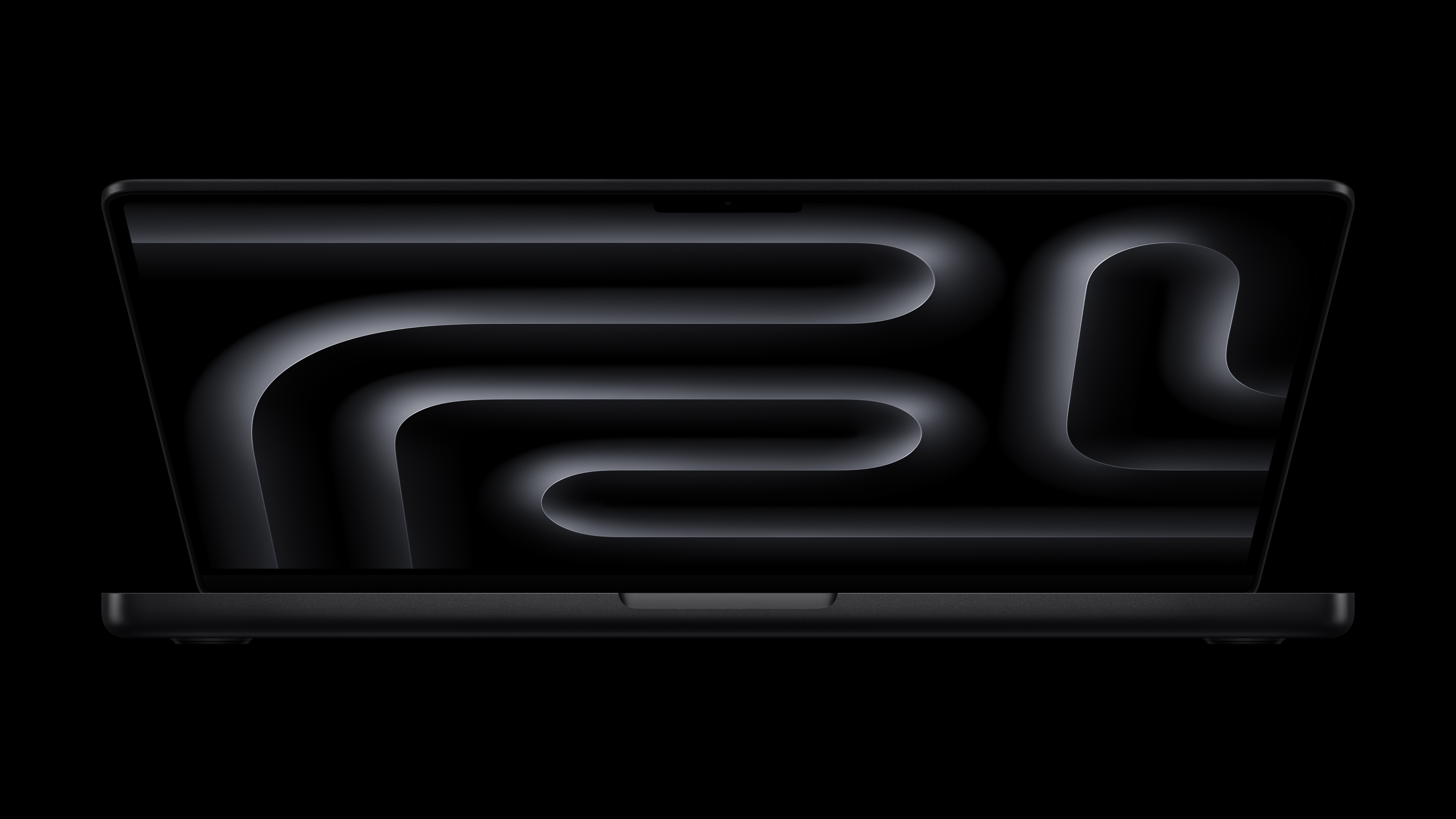 The Apple MacBook Pro M5 on a black background