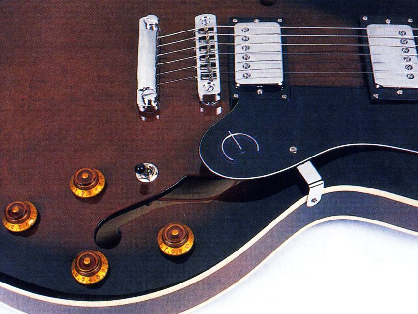 The Dot features two Epiphone-designed Korean humbuckers