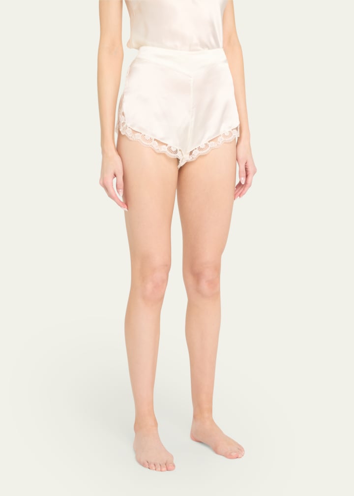 Love Me Lace-Trim Silk Sleep Shorts