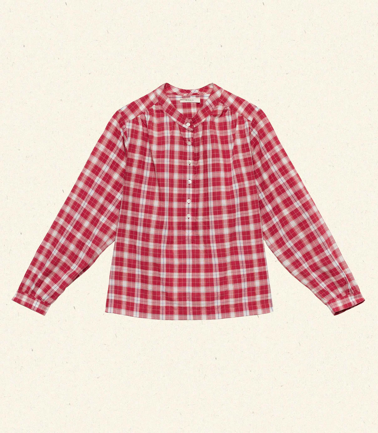 An image of a Doen plaid shirt.