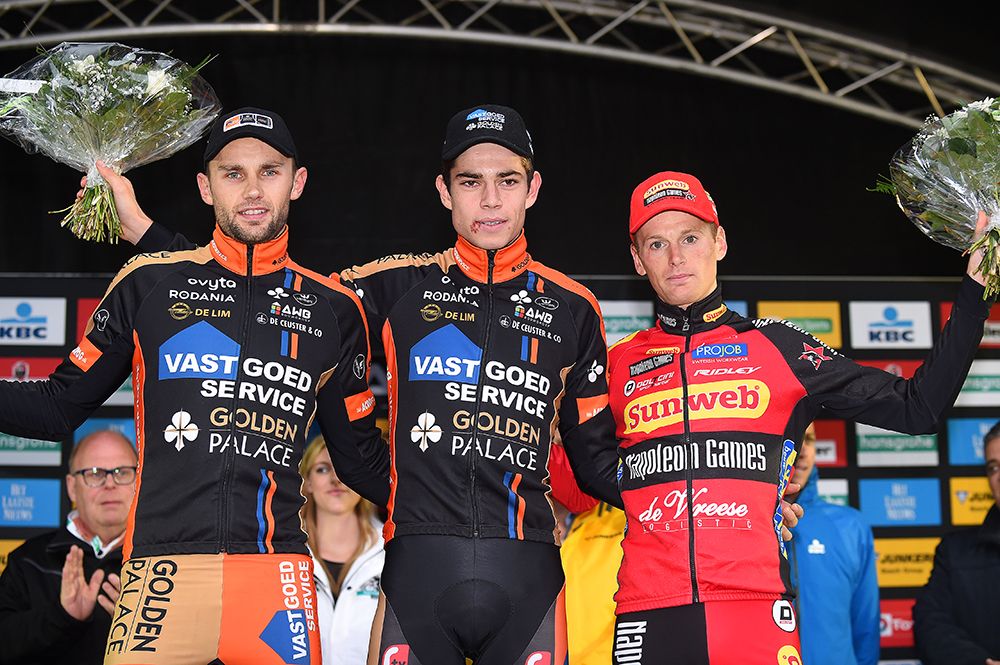 Wout Van Aert (Vastgoedservice-Golden Palace) takes top spot on the podium at Zonhoven