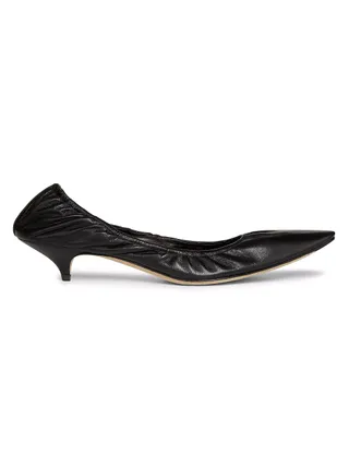 The Row, Liisa Leather Kitten Heel Pumps