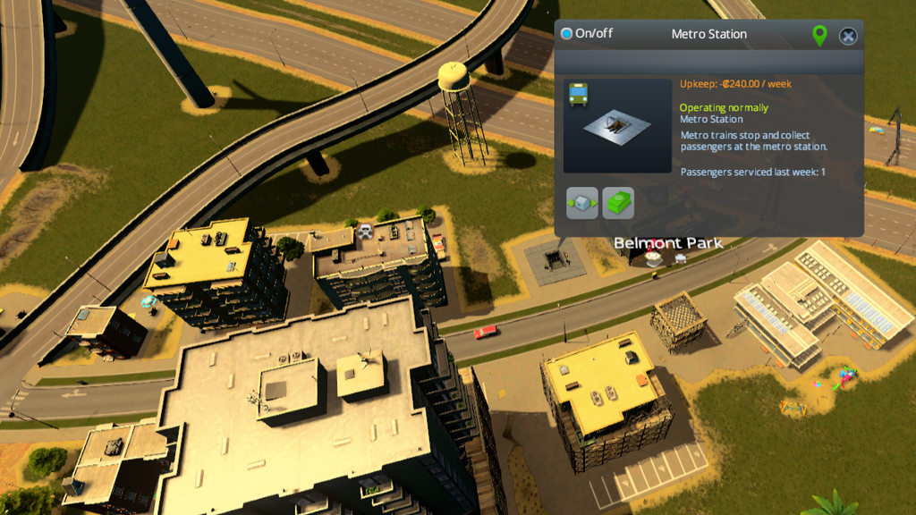 Building an entire city on a highway offramp in Cities Skylines PC