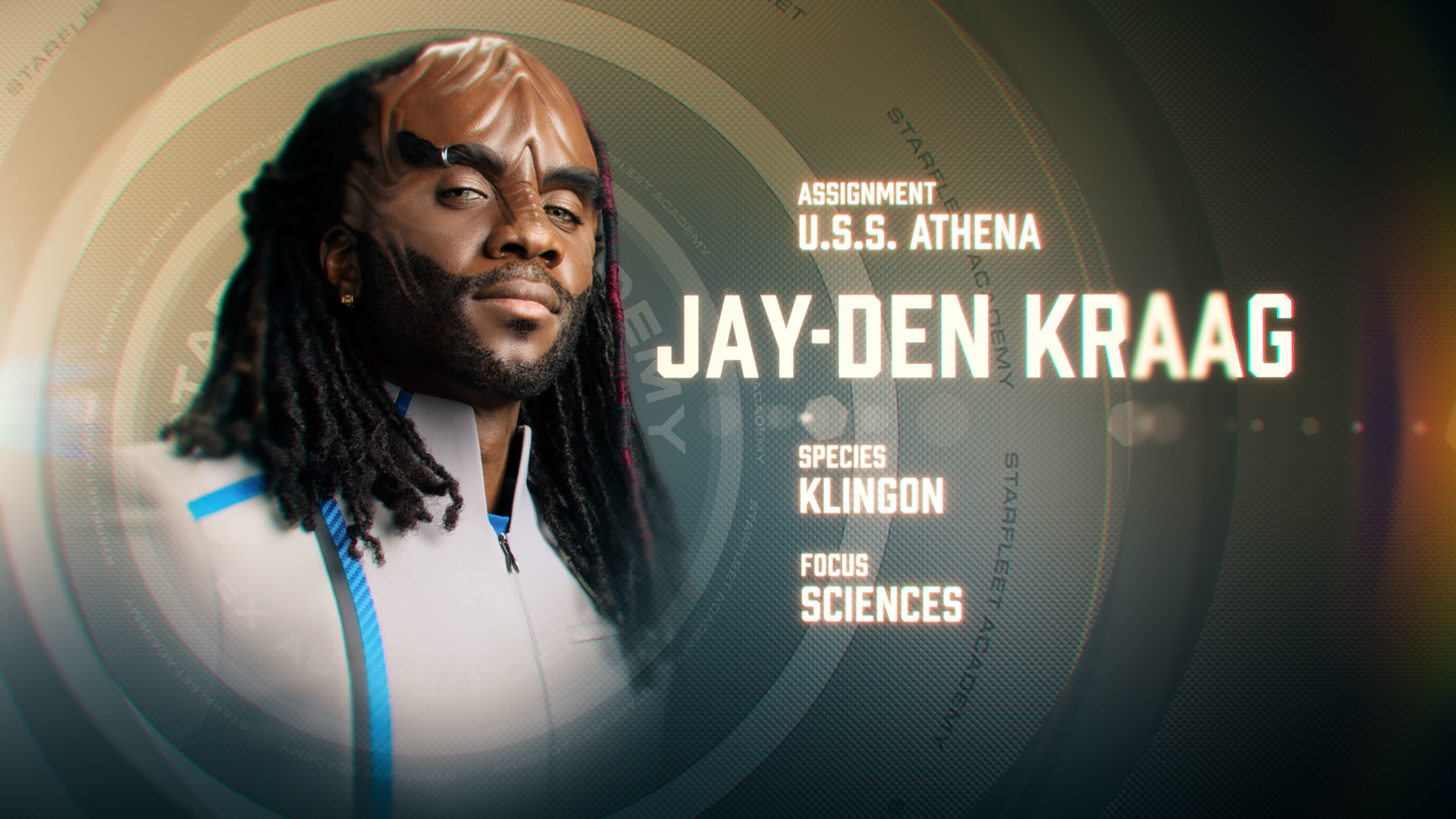 Karim Diané as Jay-Den Kraag in art for season 1 of Star Trek: Starfleet Academy. Streaming on Paramount+. Photo Credit: Sarah Coulter/Paramount+