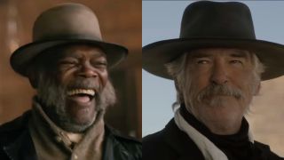 Samuel L. Jackson and Pierce Brosnan in The Unholy Trinity.