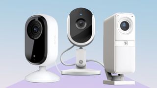 Security cameras with privacy shutters.