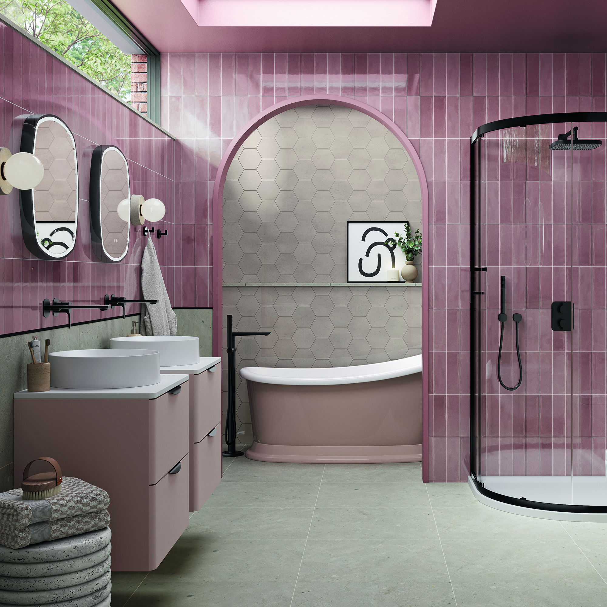 Wickes pink bathroom