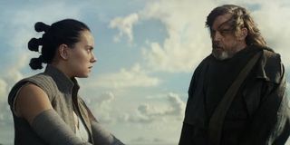 Luke Skywalker and Rey in Star Wars: The Last Jedi