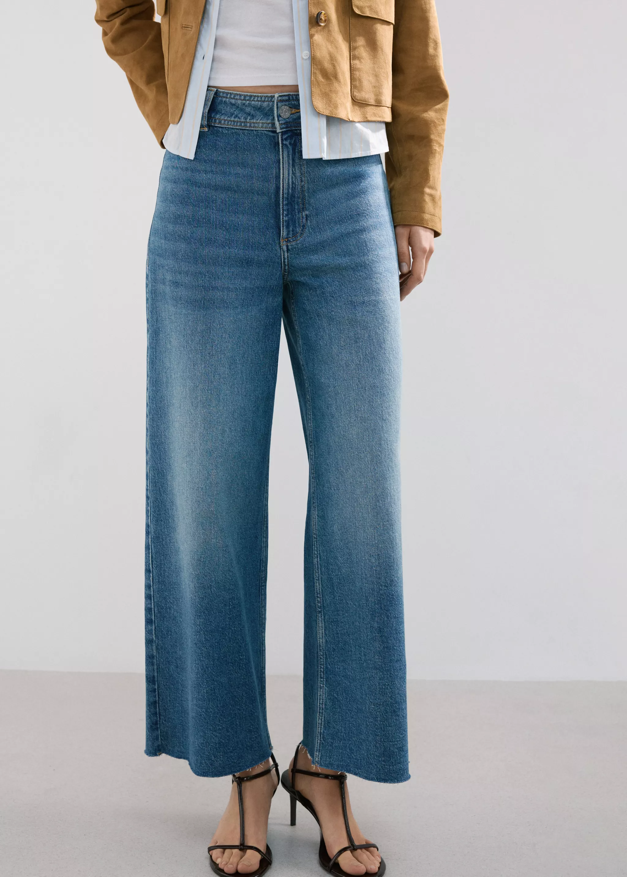 Catherin Culotte High-Rise Jeans - Women | Mango United Kingdom