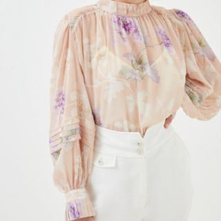 pretty floral sheer top
