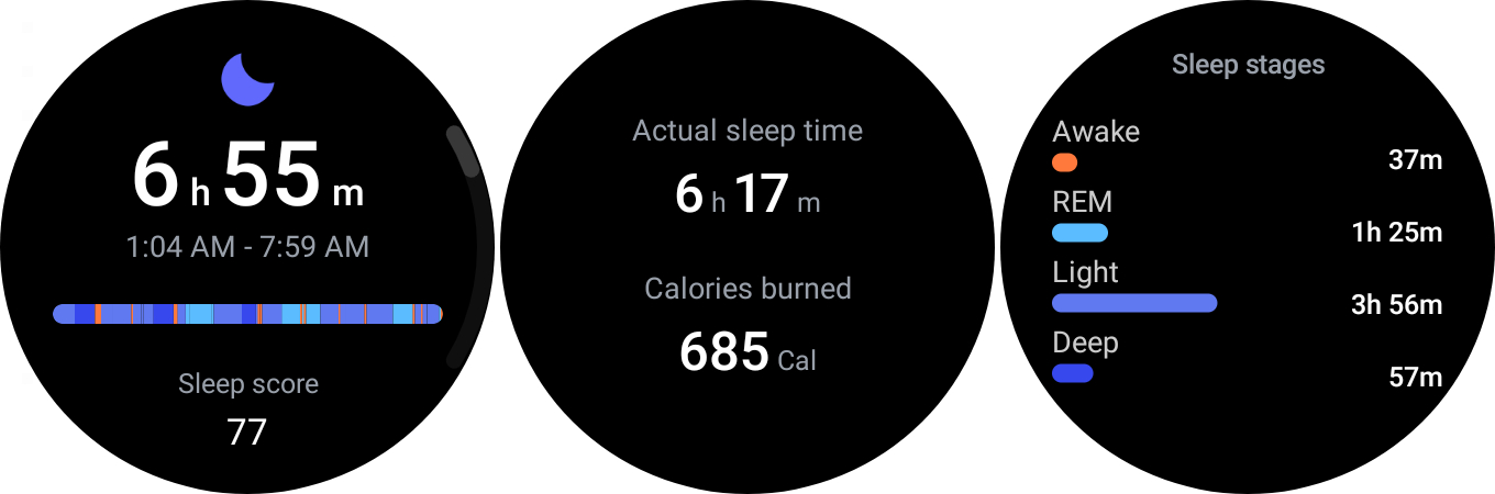 Métriques de sommeil sur Galaxy Watch 5 Pro