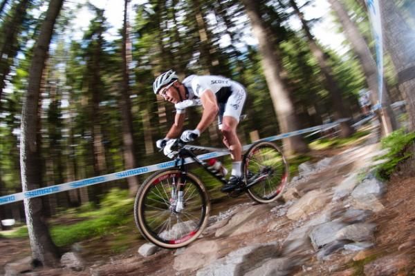 No one could match Nino Schurter's technical skills on the cross country course in Czech.
