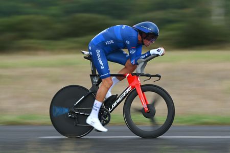 Bruno Armirail of France and Team Groupama FDJ sprints during the 36th Tour Poitou Charentes en Nouvelle Aquitaine 2023 Stage 3b a 221km individual time trial stage from La RochePosay to La RochePosay on August 24 2023 in La RochePosay France Photo by Dario BelingheriGetty Images