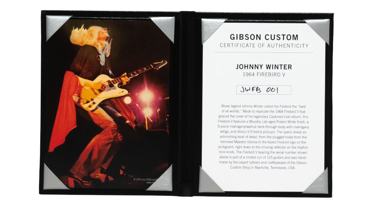 Gibson Johnny Winter 1964 Firebird V certificate