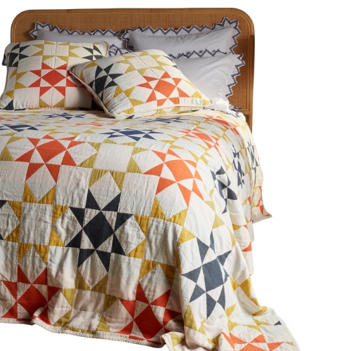 Secret Linen Store, Glassette Stella Quilted 100% Cotton Bedspread