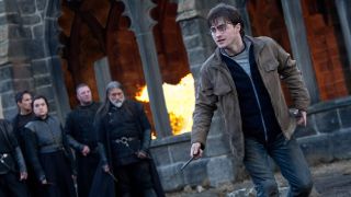 Daniel Radcliffe ready for battle as Harry Potter in Harry Potter and the Deathly Hallows
