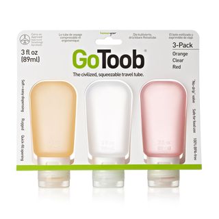 Pack of three squeezable small bottles in various shades