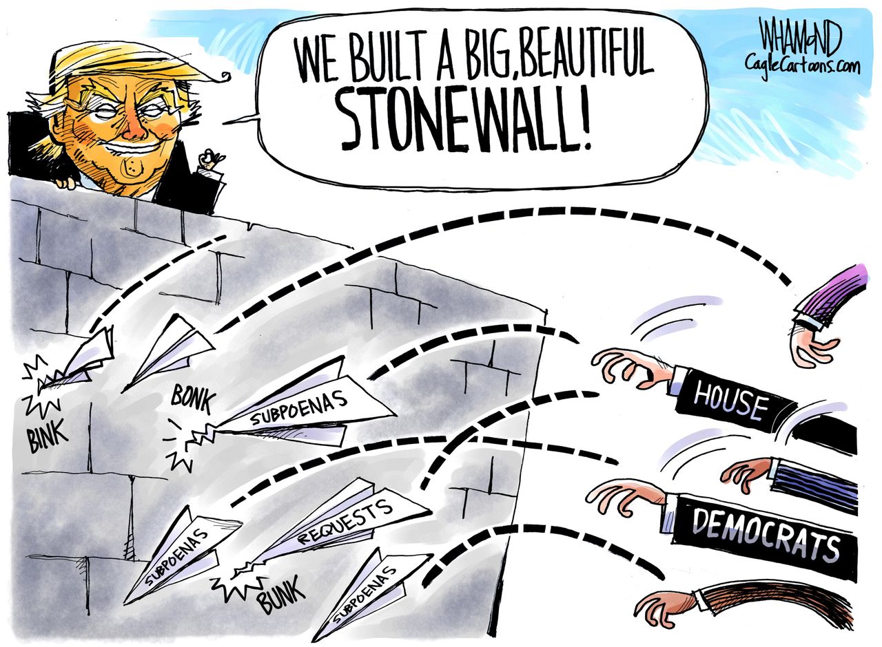 Political Cartoon U.S. Trump democrats impeachment the wall 2020 election&amp;amp;nbsp;