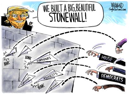 Political Cartoon U.S. Trump democrats impeachment the wall 2020 election&nbsp;